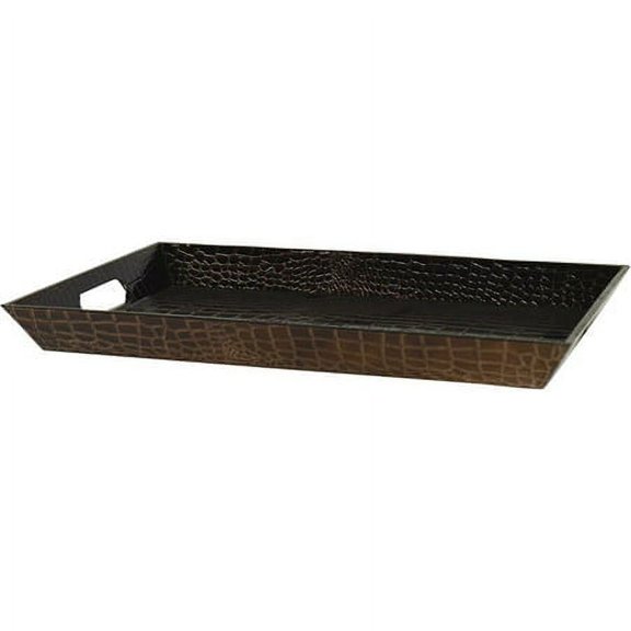 10 Strawberry Street 18" x 12" Rectangular Serving Tray, Patent Crocodile