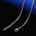 thumbnail image 4 of Non-Tarnish Men's 304 Stainless Steel Cuban Link Chain Necklace with Lobster Claw Clasp Stainless Steel Color 19.68 inch(50cm) Link: 4.5x3x0.8mm, 4 of 4