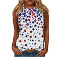 thumbnail image 2 of Red White and Blue Tank Tops for Women Women Fourth of July Tank Memorial Day Tank Women Fourth of July Womens Top Women's Casual Independence Day Sleeveless Round Neck Tops, 2 of 5