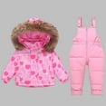 thumbnail image 5 of ATOGUTA Snow Sets for Girls 2-Piece Ski Jacket and Snowbib Snowsuit Set Windproof Waterproof Winter Outerwear Size 1T-6, Pink, 5 of 6