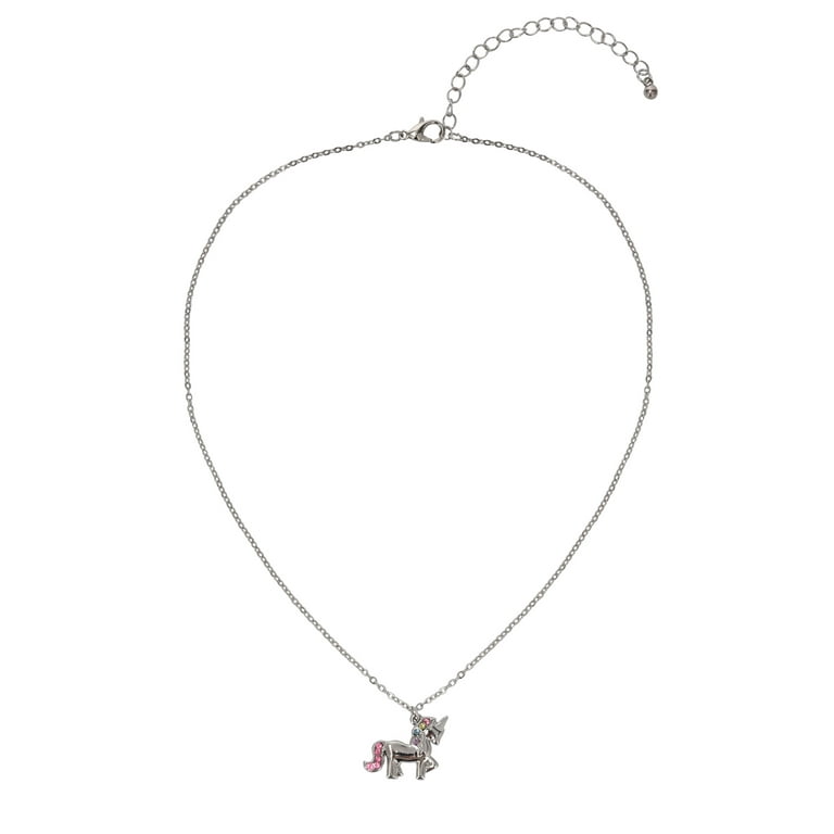 Wonder Nation Female Silver Tone Unicorn Necklace & Ring Set Wonder Nation Female Silver Tone Unicorn Necklace & Ring Set