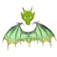thumbnail image 1 of Máscara de dinosaurio, conjuntos de alas, accesorios de mascarada, disfraz de dragón para adultos Verde, 1 of 9