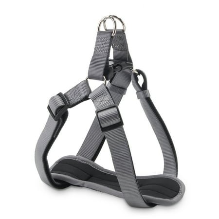 Vibrant Life Comfort Gray Padded Dog Harness, Large,