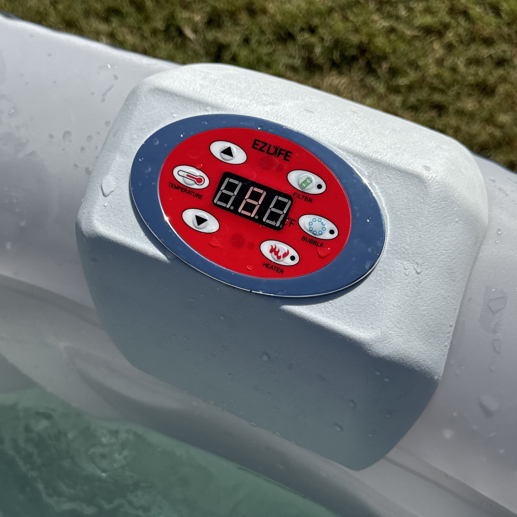 6 Person Inflatable Square Hot Tub Spa with LED Lights