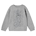 thumbnail image 2 of Looney Tunes Bugs Bunny Line Art Boy's Athletic Heather Long Sleeve Sweatshirt-Small, 2 of 3
