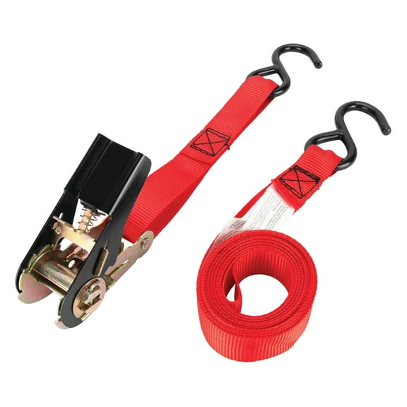 Performance Tool W1824 2Pk 1-Inch X 15' Tie Down Straps SecureX - Heavy Duty Ratchet Straps for Safe and Secure Transportation of Cargo and Equipment