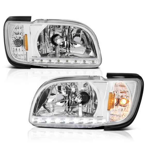 VIPMOTOZ LED Strip Headlight & Turn Signal Corner Lamp Assembly For 2001-2004 Toyota Tacoma