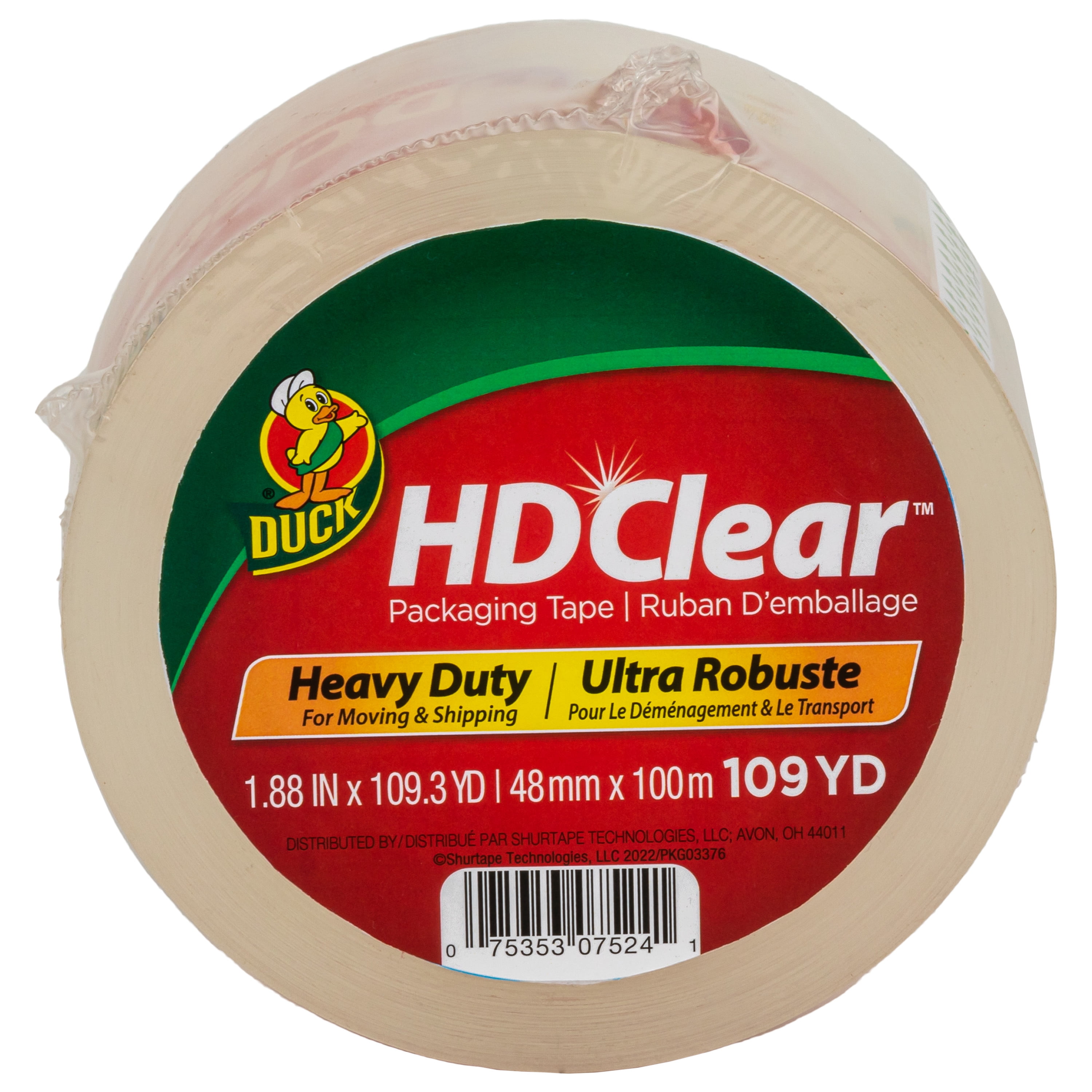 (2 pack) Duck HD Clear Packing Tape, 1.88 in. x 109 yd., Clear, 1 Count