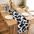 thumbnail image 6 of Cow Printed Cotton Linen Table Runner for Dining Kitchen, Farmhouse Black White Animals Textured Wedding Outdoor Party Tablerunners Decoration, Dresser Scarf Coffee Tablecloth Runners 13x72 Inches, 6 of 9