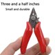 thumbnail image 4 of Alicates diagonales Cable de alambre Nipper pequeño Flush Snips Crimpadora con resorte Mango de plástico DIY Artesanía Herramienta de mano portátil Inevent TO000946-01, 4 of 7