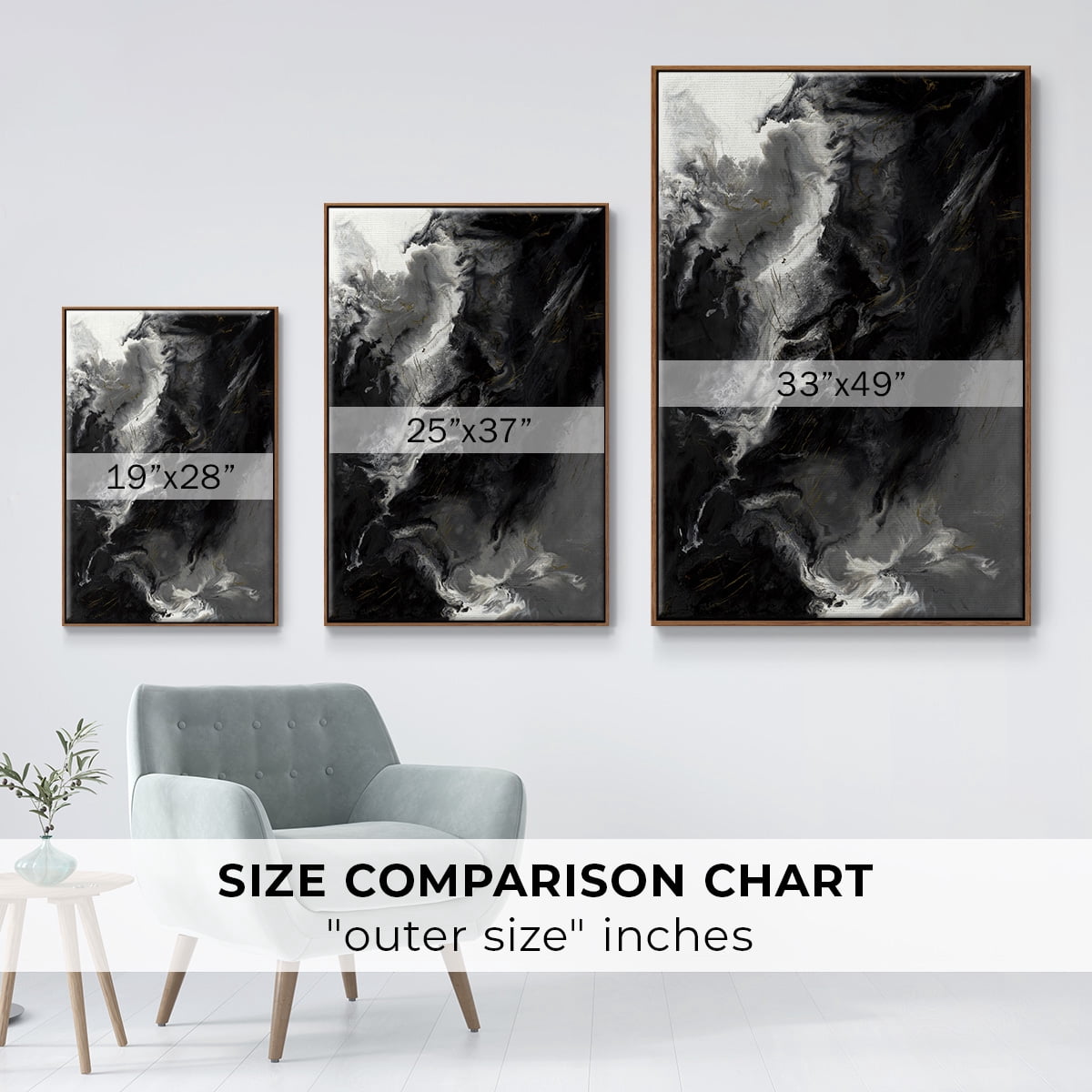 Changes Framed Premium Gallery Wrapped Canvas - Ready to Hang - 25 x 37 - Walnut Floating Frame