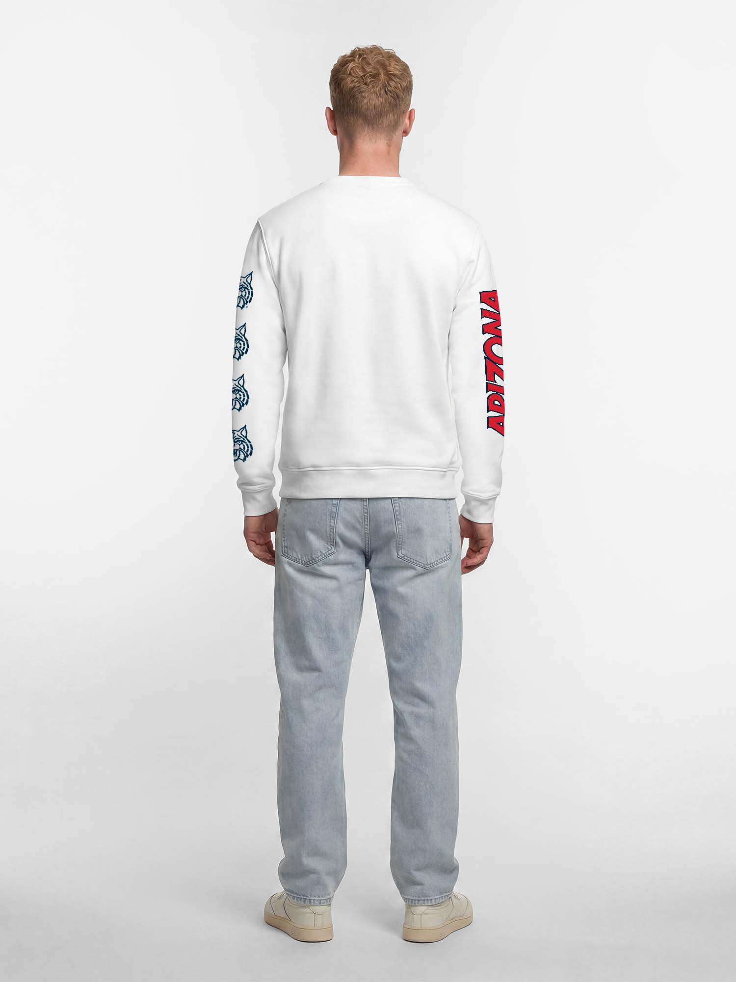 Arizona Wildcats Reebok Mens White Crew Sweatshirt