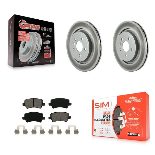 Transit Auto Rear Coated Disc Brake Rotors and Semi-Metallic Pads Kit for Car Volvo XC70 S60 V60 S80 V70 KGS-101416