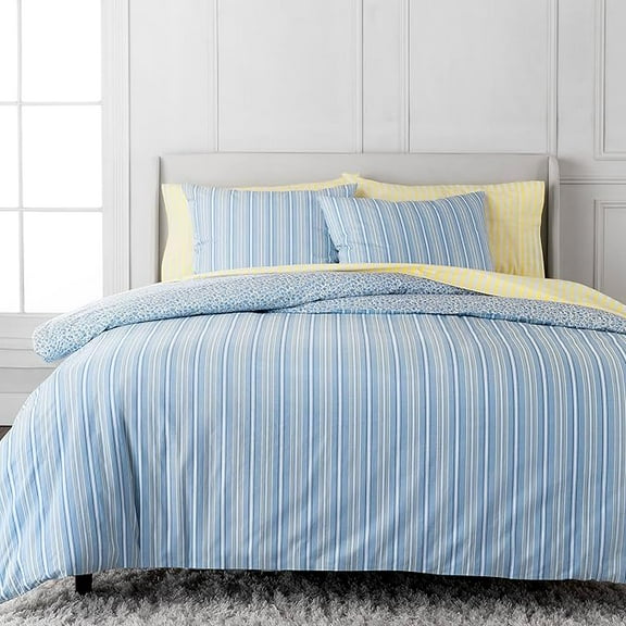 Martha Stewart Arielle 100% Cotton 3pc Duvet Set-1 Duvet, 2 Pillow Shams