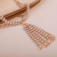 thumbnail image 4 of Bohemian 3-Strand Faux Pearl Knot Beaded Necklace, 4 of 12