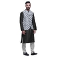 thumbnail image 2 of Atasi Ethnic Kurta Churidar Pajama Set With Printed Nehru Jacket Set For Mens, 2 of 3