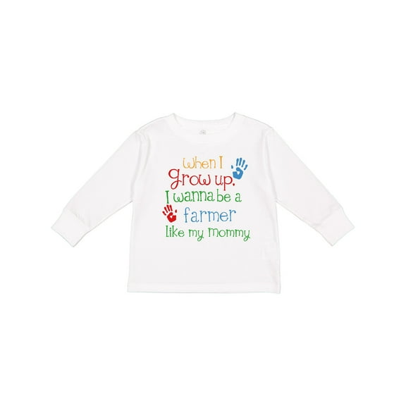 Inktastic Farmer Like Mommy Boys or Girls Long Sleeve Toddler T-Shirt