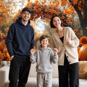 7x5ft Fall Photography Backdrop Autumn Forest Scenery Maple Leaves Pumpkins Sunflowers Arched Flower Door Photography Background Fall Farm Harvest Thanksgiving Day Party Photo Studio Props