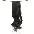 thumbnail image 1 of Peluca de pelo rizado de 48 cm de largo con coletas y cordón sintético, extensiones de cola de caballo onduladas (negro natural), 1 of 5