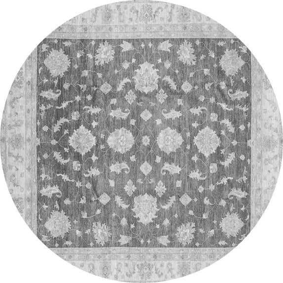 Ahgly Company Indoor Round Oriental Gray Traditional Area Rugs, 6' Round