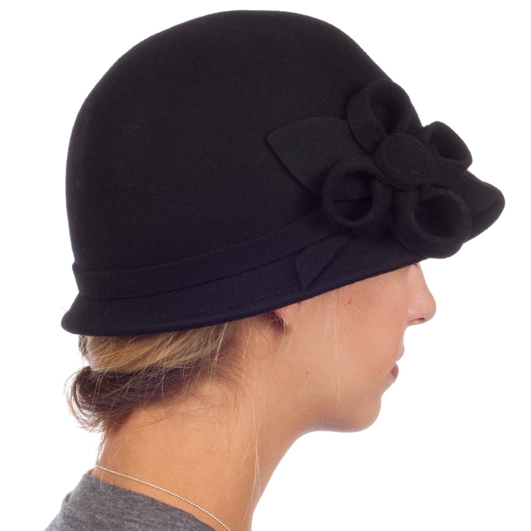 Womens Bernadette Vintage Style 100% Wool Cloche Bucket  display picture 3