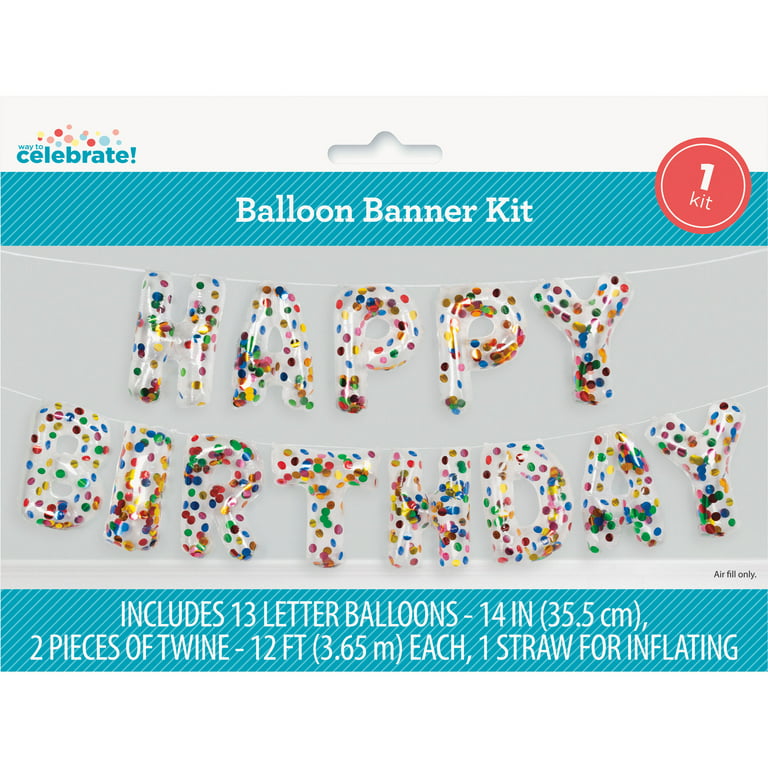 Happy Birthday Banner Kit - Happy Birthday Decorations Banners Multicolored  Set
