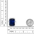 thumbnail image 5 of Gem Stone King 925 Sterling Silver Blue Created Sapphire Ring for Women (18.00 Cttw, Emerald Cut 18X13MM, Available in Size 5, 6, 7, 8, 9), 5 of 5