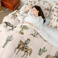 thumbnail image 4 of Castle Fairy Southwestern Cowboy Bedding Comforter Set 7pcs for Kids Teens Adults,Botanical Cactus Queen Bedding Sets Super Cozy,Western Theme Bull Skull Queen Sheet Sets,Ultra Soft Home Decor, 4 of 8