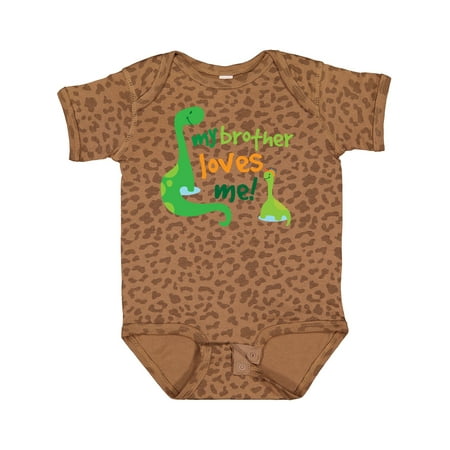 

Inktastic My Brother Loves Me Dinosaur Gift Baby Boy Bodysuit