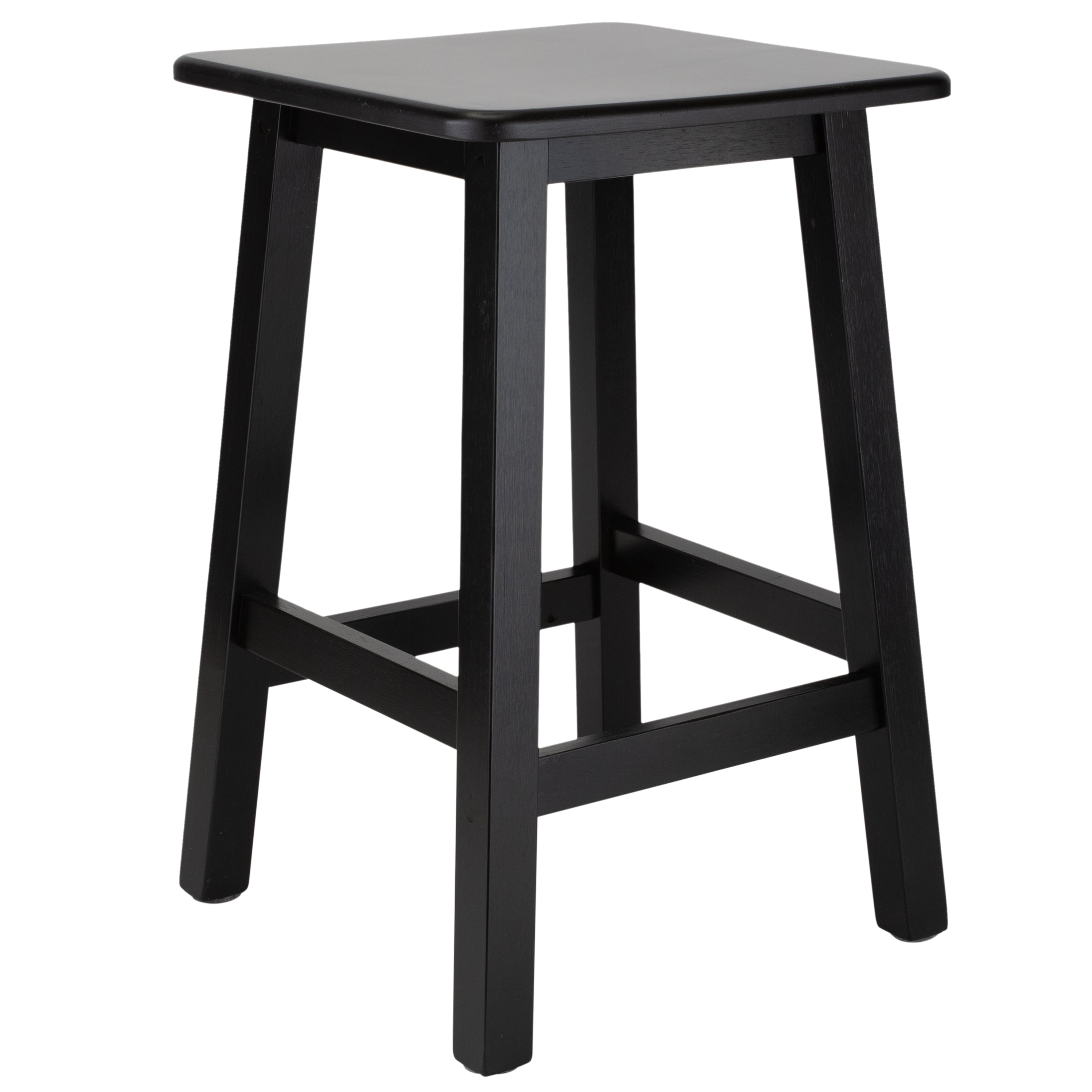 Better Homes & Gardens Square 18 in High Indoor Backless Bamboo Stool for Adult or Child, Black
