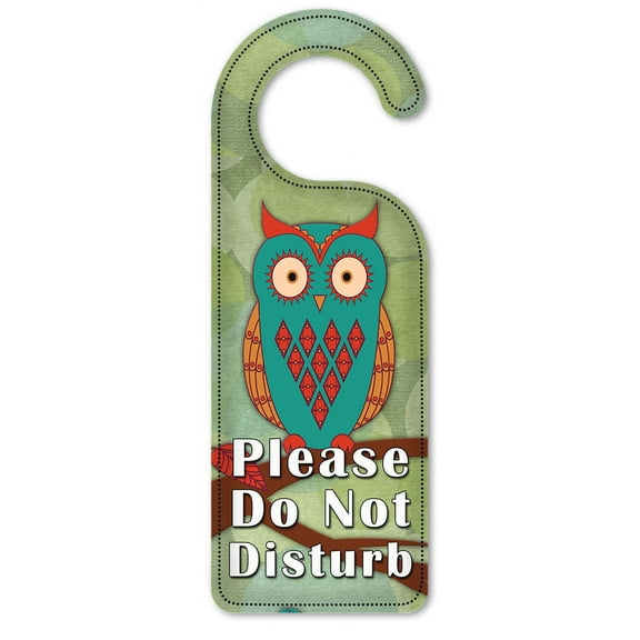 Do Not Disturb Door Knob Hanger Sign - Whimsical Owls