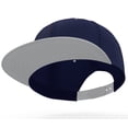 thumbnail image 2 of Daxton Classic Blank Snapback Flat Bill Visor Hat Cap Adjustable Back - Navy Light Grey, 2 of 4