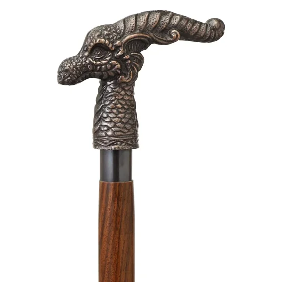 Antique Vintage Dragon Head Handle stick Collectible wood walking stick cane Victorian Sputnik Wooden Walking Stick Canes