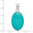 thumbnail image 2 of FB Jewels Sterling Silver Turquoise Polished Oval Pendant, 2 of 2