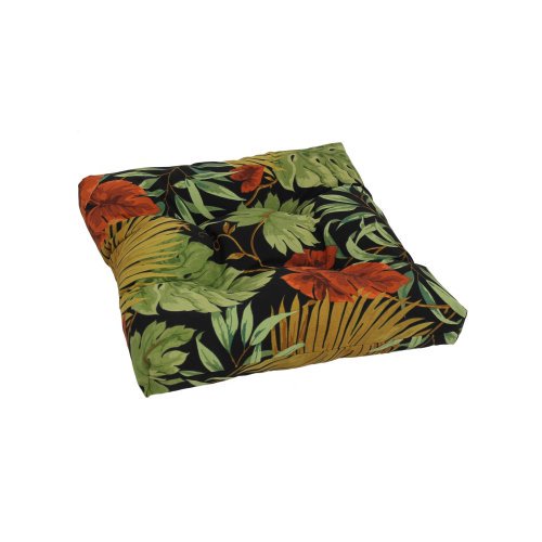 19-inch Squared Spun Polyester Tufted Dining Chair Cushion - Tropique Raven