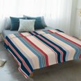 thumbnail image 4 of Blue Red Striped Blanket Soft Cozy Warm Throw Blanket for Couch, Plush Fuzzy Flannel Fleece Blankets for Sofa, Modern Stripes Art Farmhouse Bed Blankets Lightweight Gifts for Women, 50"x80", 4 of 9