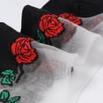 thumbnail image 3 of Socks for Women Elegant Lace Embroidered Crew Socks Sheer Breathable Stretchable Fun Socks, 3 of 9