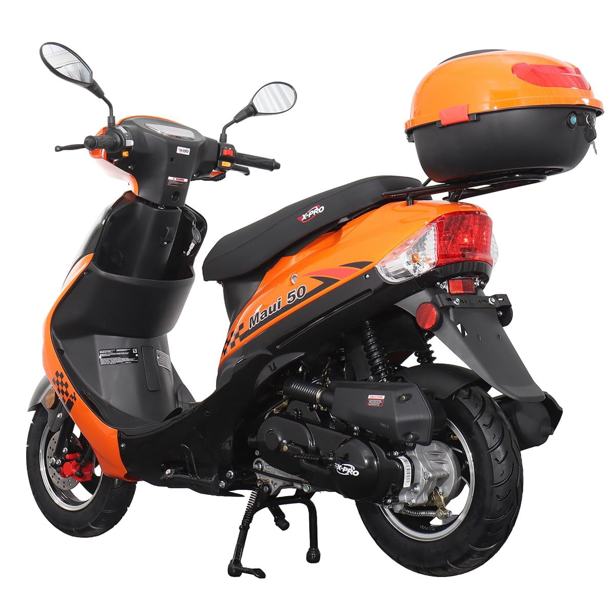 X-Pro Maui 50cc Gas Moped Scooter for Adults – Automatic Transmission with 10" Aluminum Wheels, Electric/Kick Start!