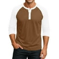 thumbnail image 3 of JGNGSHN Men's 3/4 Sleeve Baseball T-Shirts,Big and Tall Henley Raglan Tops Sport Athletic Jerseys Tee Shirt, 3 of 8