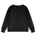 thumbnail image 4 of Odeerbi Kids Girls Crewneck Sweatshirts Fall Winter Pullover Sweatshirt Long Sleeve Sweatshirt Top Side Split Drop Shoulder Sweatshirts 5-14 Years Kids Clothes Black, 4 of 5
