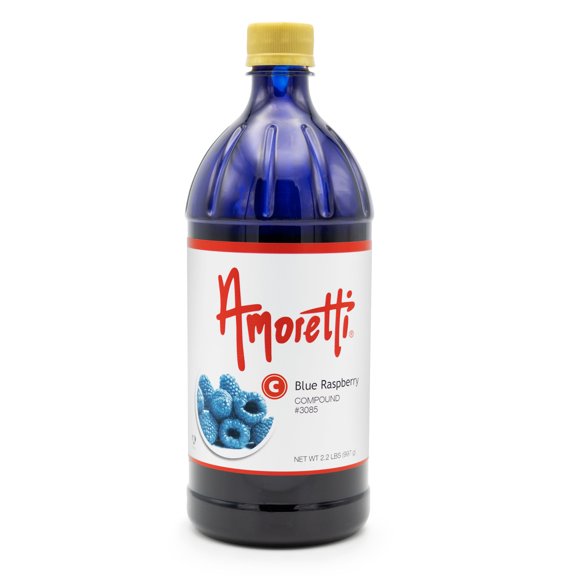 Amoretti - Blue Raspberry Compound Artificial Color / 2.2 lbs - Natural Flavors, Shelf Stable Even After Opening, Certified Kosher, TTB Approved, Perfect for Baking Applications & Beverages
