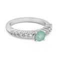 thumbnail image 2 of Solitaire Accents 0.10 Ctw Emerald 925 Sterling Silver Bridal Women Mother's Day Gift Ring, 2 of 3