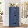 thumbnail image 2 of Homfa Compact 8 Drawer Bedroom Dresser for Small Spaces, Wood Tall Chest of Drawer, Blue, 2 of 7