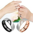 thumbnail image 4 of Couple's Matching Heart Ring, His or Her Matching Wedding Band in Stainless Steel, for Men or Women, Comfort Fit（1 Pair,A male ring and a female ring）, 4 of 7