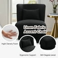thumbnail image 2 of Aukfa 23.6"W Swivel Accent Chair with Pillow, Club Chairfor Bedroom Living Room,Black, 2 of 8