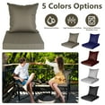 thumbnail image 2 of Outdoor Seat Cushion Set TeqHome 18" Square Pillow 19" Square Seat Cushion Waterproof Removable Cover Deep Seat & Back Cushion for Chair Sofa Couch Dark Grey, 2 of 12
