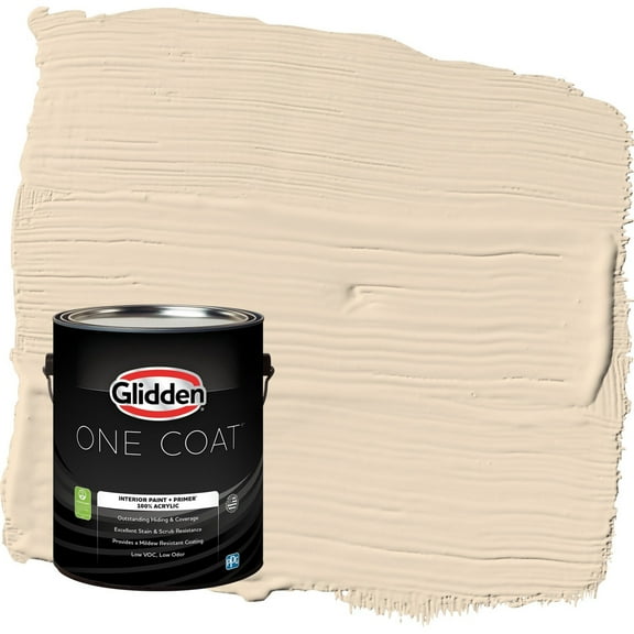 Glidden One Coat Antique Parchment / Beige Eggshell Interior Paint with Primer, 1 Gallon