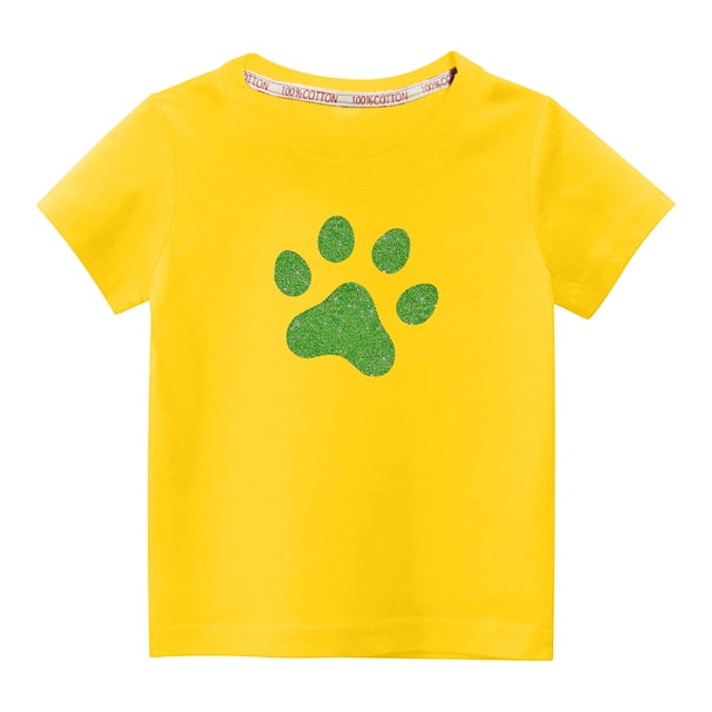 MeetoTime T-shirt en Coton pour Tout-Petits Garçons Filles Mignon Col Rond Imprimé Manches Courtes 3-10 Ans