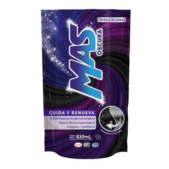 Detergente líquido MAS oscuros intensos 830 ml