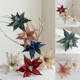 thumbnail image 2 of Flor de Pascua artificial grande con purpurina de 28 cm, adorno colgante para Navidad, guirnaldas de bricolaje, decoración para fiestas navideñas, 2 of 5